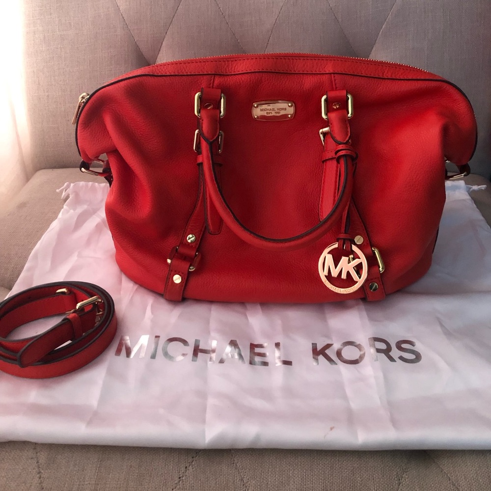 Michael Kors Orange/Red Leather Handbag